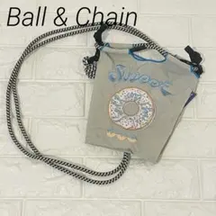 Ball & Chain ドーナツ刺繍エコバッグS ショルダーストラップ付き美品