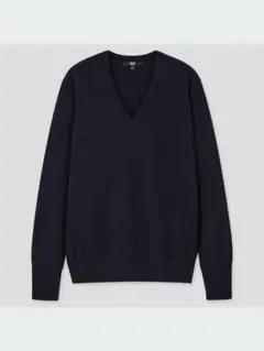 UNIQLO カシミヤVネックセーター（長袖） ネイビー XLサイズ 2016年