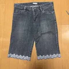 Lest Rose ダークグレー レース付きショートパンツ