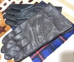 Vivienne Westwoodオーブ刺繍レザーグローブ 手袋 상태좋음