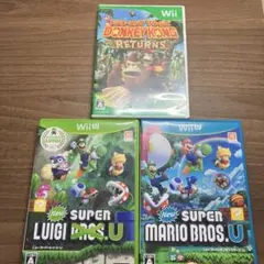 WiiU スーパーマリオ・ルイージ Wiiドンキコング リターンズ 3点セット
