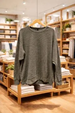 ★無印良品★MUJI★クルーネック長袖シャツ★ワッフル生地★XL