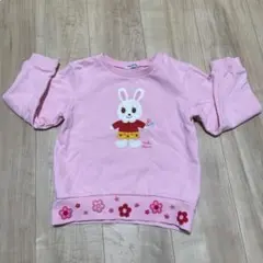 ウサギ刺繍ピンクトレーナー 120cmのサムネイル