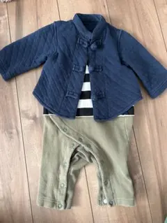 ネイビーキルティングロンパース70cm