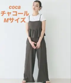 coca オールインワン　ペプラムクロスシャーリング　サロペット　未使用
