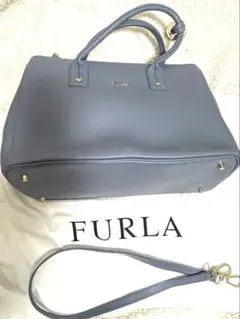 未使用品　FURLA 2way ショルダーバッグ　ハンドバッグ　くすみブルー