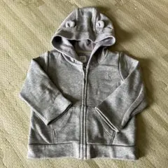 ベビーギャップ　babyGAP くま耳　パーカー 80 グレー　フード 裏起毛