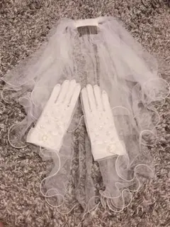 ショート ベールとグローブのセット