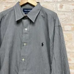 POLO GOLFグレー チェック 長袖シャツ