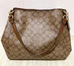 極美品 COACH F80298 Hallie シグネチャートートバッグ PVCのサムネイル
