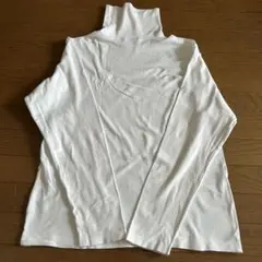 GUソフトコットンタートルネックM長袖ホワイト綿100%