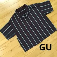 GU　半袖シャツ　ストライプ　 XL　ショート丈