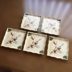新品未使用 丸石陶器 ROYAL MARUISHI 和食器 角皿 5枚 取皿のサムネイル