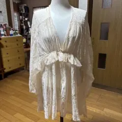 ZARA レース 長袖 トップス ホワイト