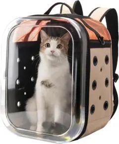 【新品】ペット用キャリーリュック 拡張可能 透明窓付き 大容量 通気性