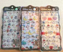新作　ボンボンドロップシールchurukiraスヌーピー ちゅるきら3種セットのサムネイル