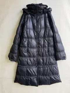 レディース　ダウンコート　9号　ブラック　取り外しフード　裾調整可能