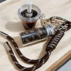 じゃらじゃらキーホルダー　コーヒー　珈琲豆　チャーム　カフェ　バッグチャーム