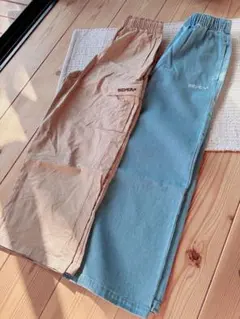 SEVEN 長ズボン 2点セット　140 デニム　ワイドパンツ