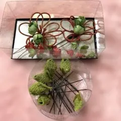 和装用かんざし セット 2種類赤と緑