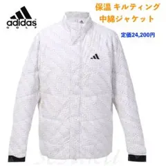 【XL】秋冬 定価24,200円 アディダス ゴルフ 中綿 キルトジャケット 白