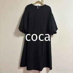 coca黒のバルーンスリーブロングワンピースＭ