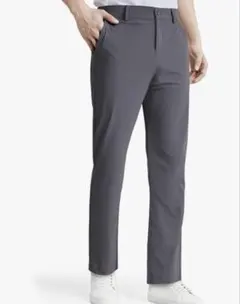 メンズ ズボン スラックス ゴルフウェア ウエストゴム付き ストレッチ グレー