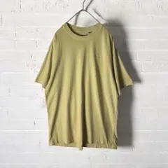 海外古着　リーバイス　Tシャツ　半袖　ワンポイント刺繍　くすみイエロー