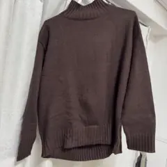 GU ブラウン タートルネックセーター