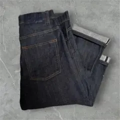 美品 ユニクロ +J セルビッジ スリムフィット ストレート ジーンズ 濃紺30
