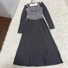 削除 1/3まで dazzlinチュールギャザービスチェ付きカットワンピース