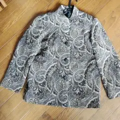 ペイズリー柄 コート グレー系