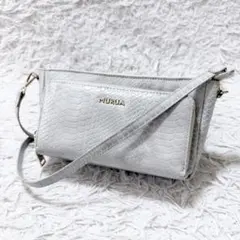 極美品　ムルーア　ショルダーバッグ　お財布バッグ　グレーのサムネイル