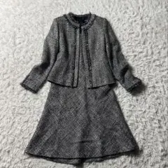 ANAYI レディース　セットアップ　ワンピース　ノーカラー　ツイード　38