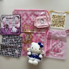 ハローキティ 懐かしのvivitix くじ タオルシュシュビニールバッグ