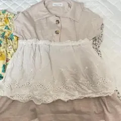 バースデイ ママラク ワンピース ドレス 90 エプロン レース フリル 半袖