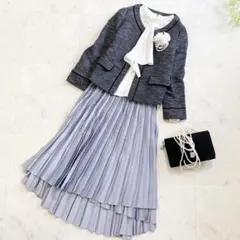 スピック&スパン他✨ノーカラージャケット&スカート　セットアップ　ママスーツ　M