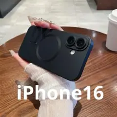 iPhone16スマホケース　MagSafeマグセーフ　レンズ保護　ブラック