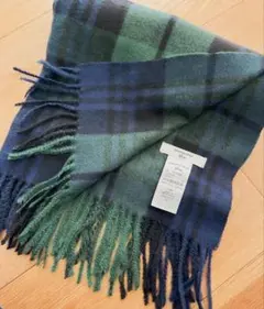 Samansa Mos2 チェック柄マフラー ショール ブラックウォッチ