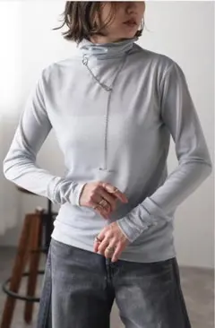 【新品】ボンジュールサガン ラメタートルプルオーバー ライトグレー