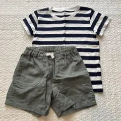 無印キッズ TシャツとUNIQLOハーフパンツセット 100cm