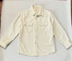 ユニクロ UNIQLO コーデュロイオーバーサイズ 長袖 シャツ オフホワイト