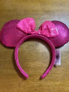 ミニー カチューシャ ピンク スパンコール