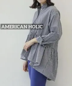 k152 AMERICAN HOLIC ティアードブラウス　チュニック　ブラックのサムネイル