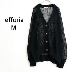 【エフォーリア】カーディガン M ブラック メッシュ 透け感 ゆったり ドルマン