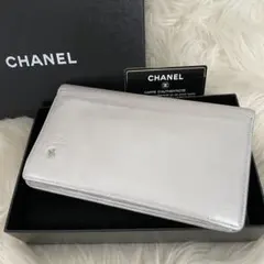 シャネル CHANEL 二つ折り 財布 ココマーク シルバー カメリア