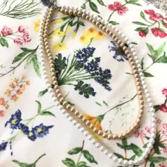 フェイクパール／2連ネックレス