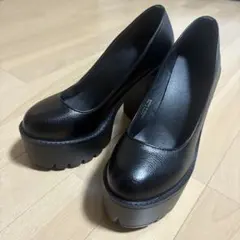 《最終値下げ✧˖*°》ブラック パンプス 太ヒール ハイヒール 24cm