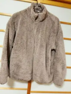 UNIQLO フリースジャケット ボア XL ブラウン　身幅約56㌢着丈約64㌢