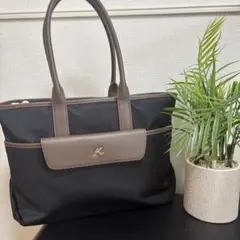 ✨未使用品級✨Kitamura キタムラ　トートバッグ　肩掛け　ロゴ　ネイビー